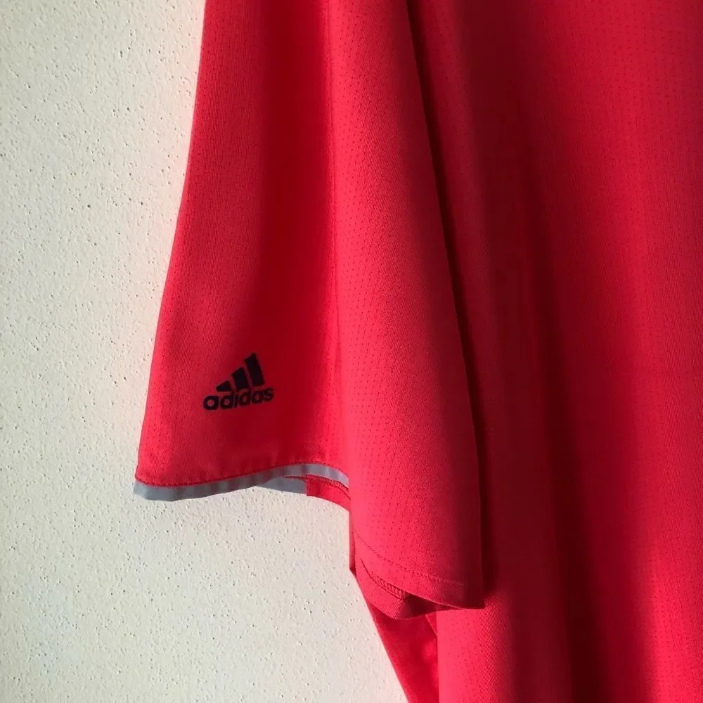 ADIDAS Pink & Navy Climacool Short Sleeve Polo Shirt 2XL